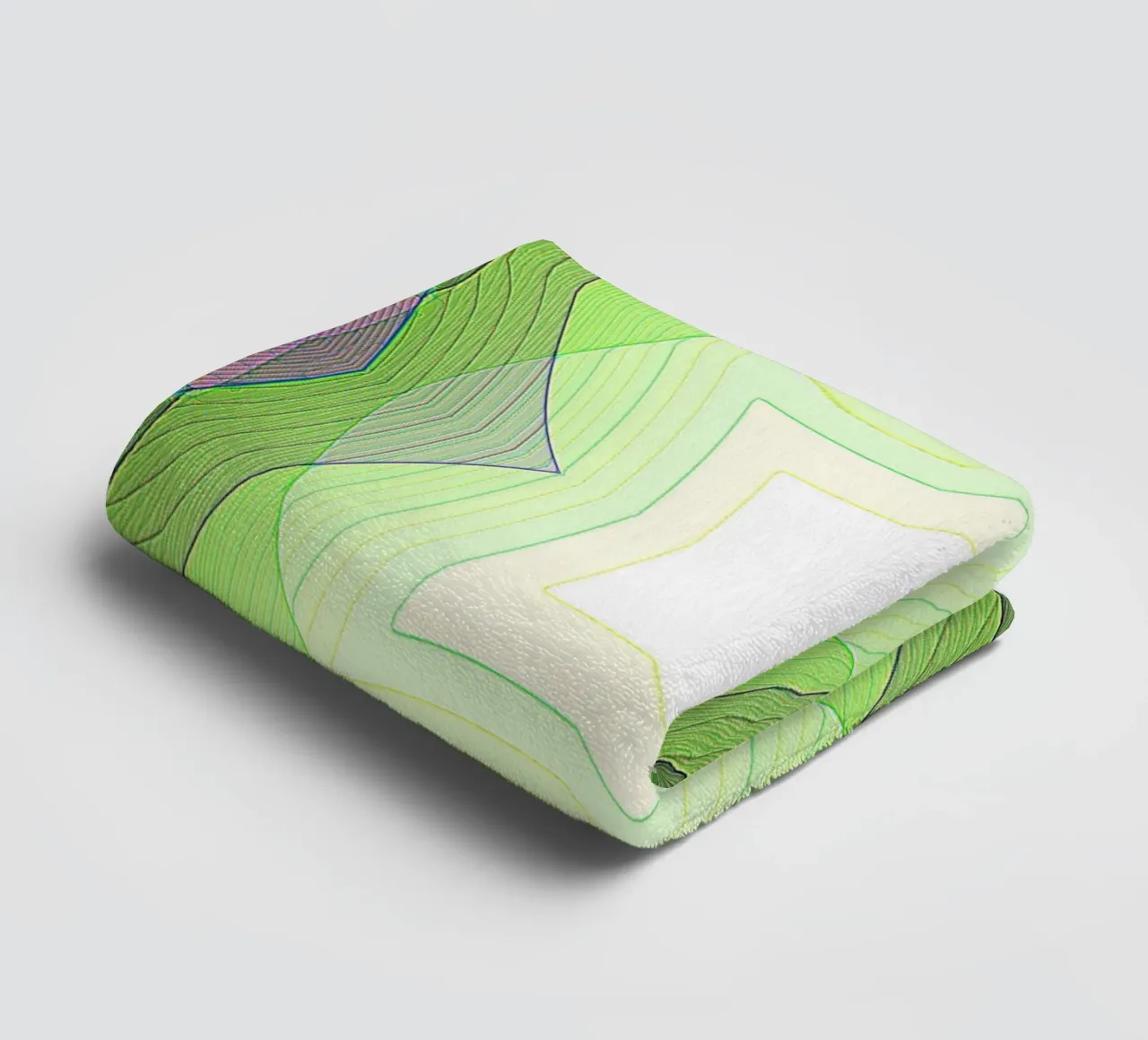 Étoile à 5 branches avec décorations multicolores, dans des nuances de vert serviette de bain de Gürsel Yesil Digital Art