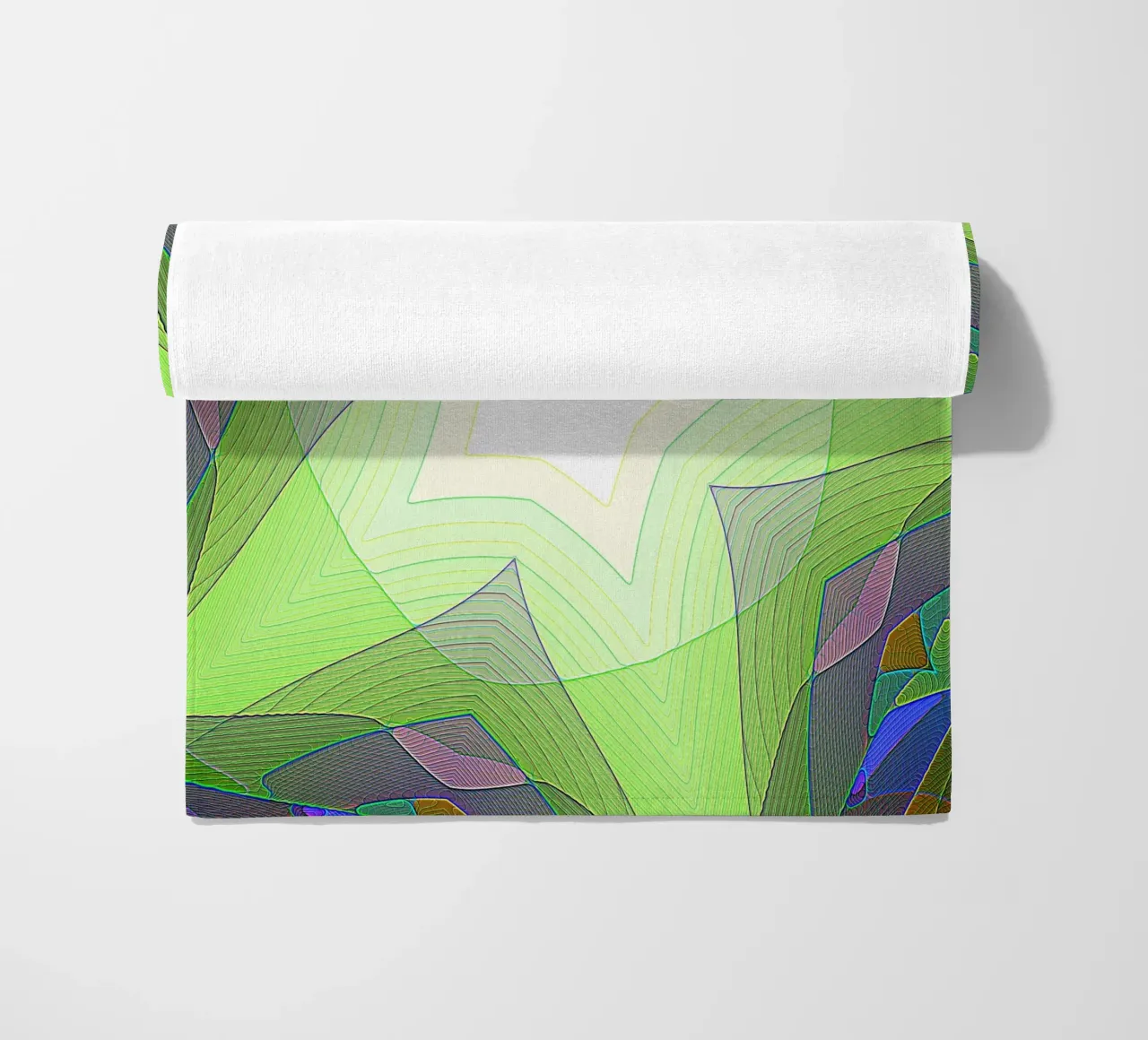 Étoile à 5 branches avec décorations multicolores, dans des nuances de vert serviette de plage de Gürsel Yesil Digital Art