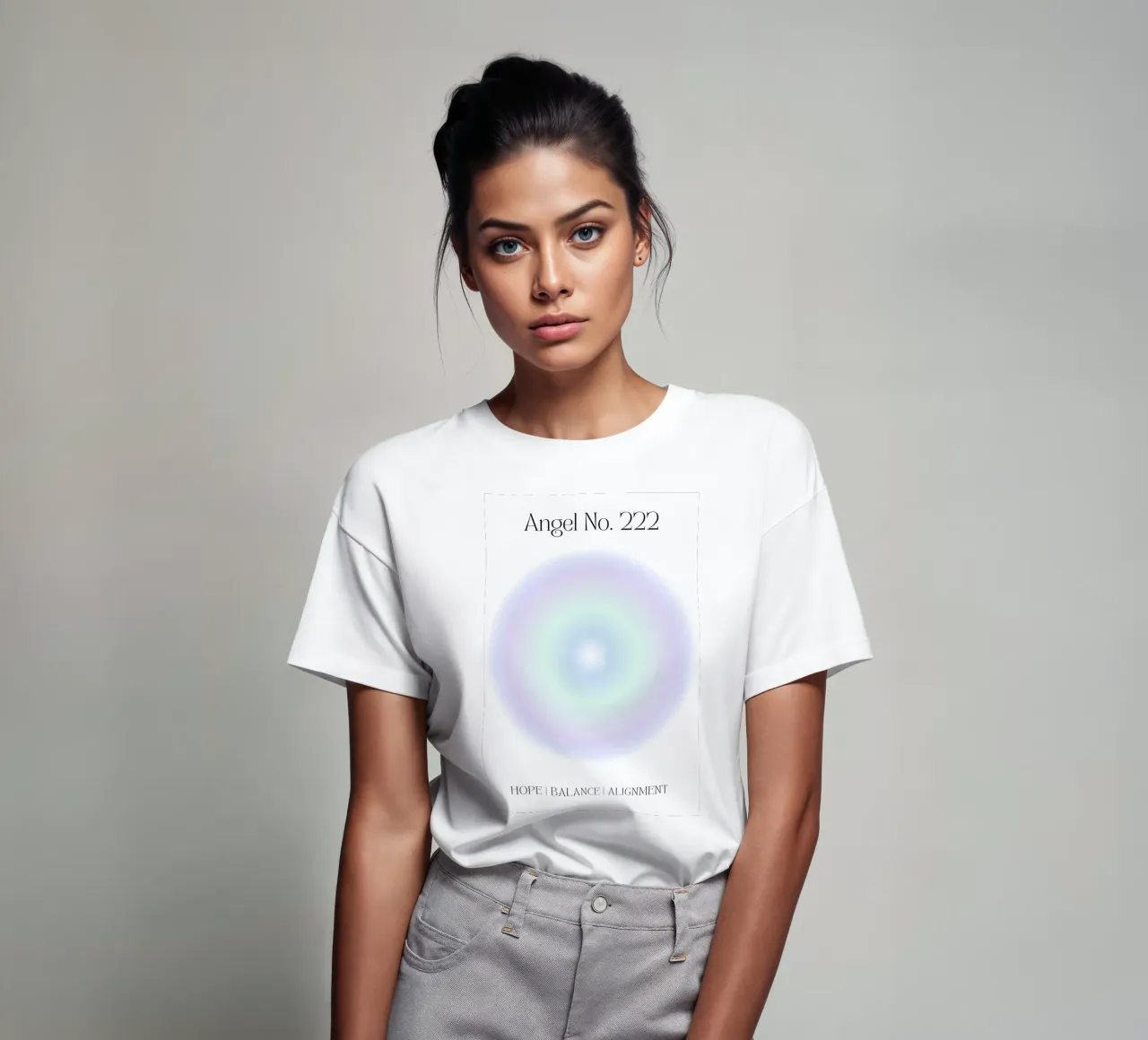 Angelo numero 222, Equilibrio, Stampa aura, Gradiente, Aura blu t-shirt da Dreamscape
