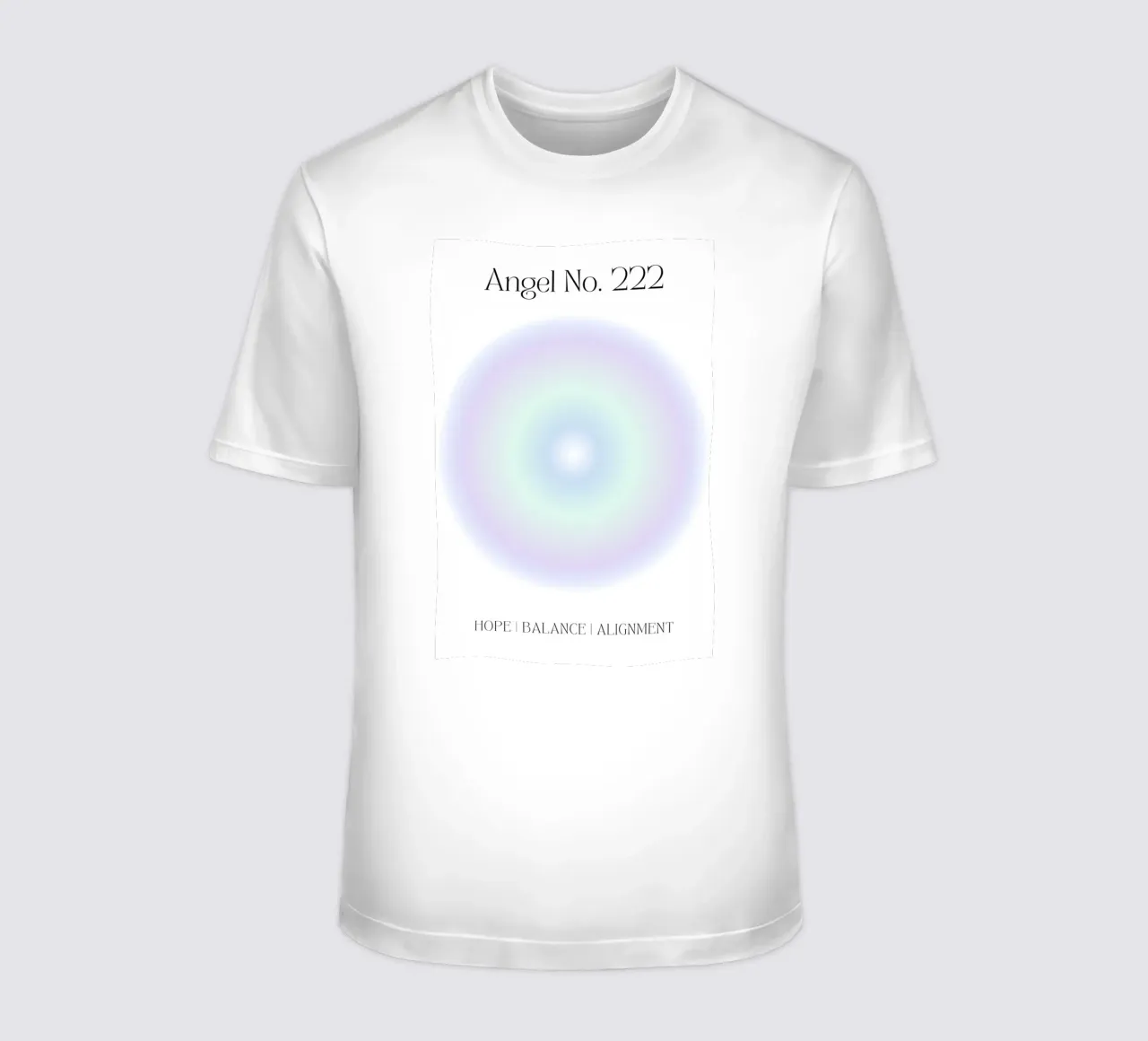 Angelo numero 222, Equilibrio, Stampa aura, Gradiente, Aura blu t-shirt da Dreamscape