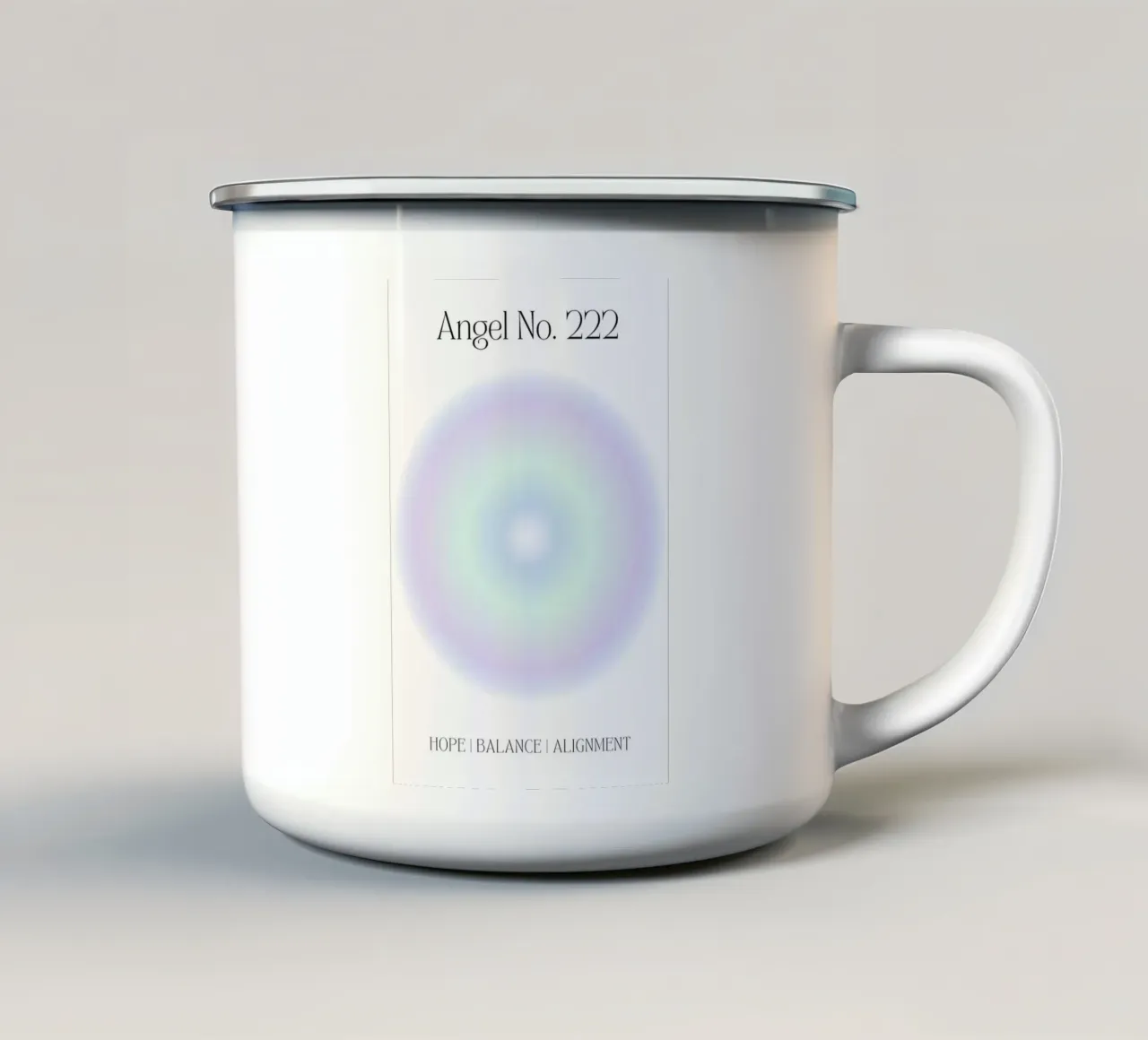 Angelo numero 222, Equilibrio, Stampa aura, Gradiente, Aura blu tazza in smalto da Dreamscape