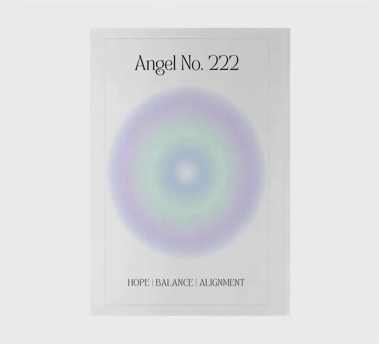 Angel Number 222, Balance, Aura Print, Gradient, Blue Aura notebook by Dreamscape