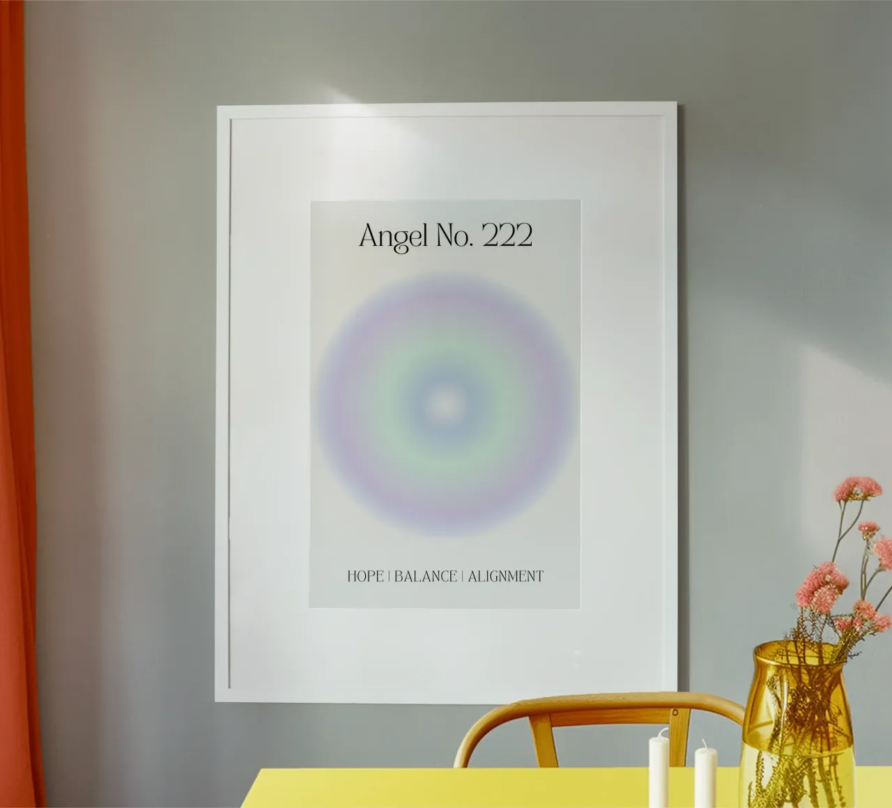 Angelo numero 222, Equilibrio, Stampa aura, Gradiente, Aura blu carta hahnemühle da Dreamscape