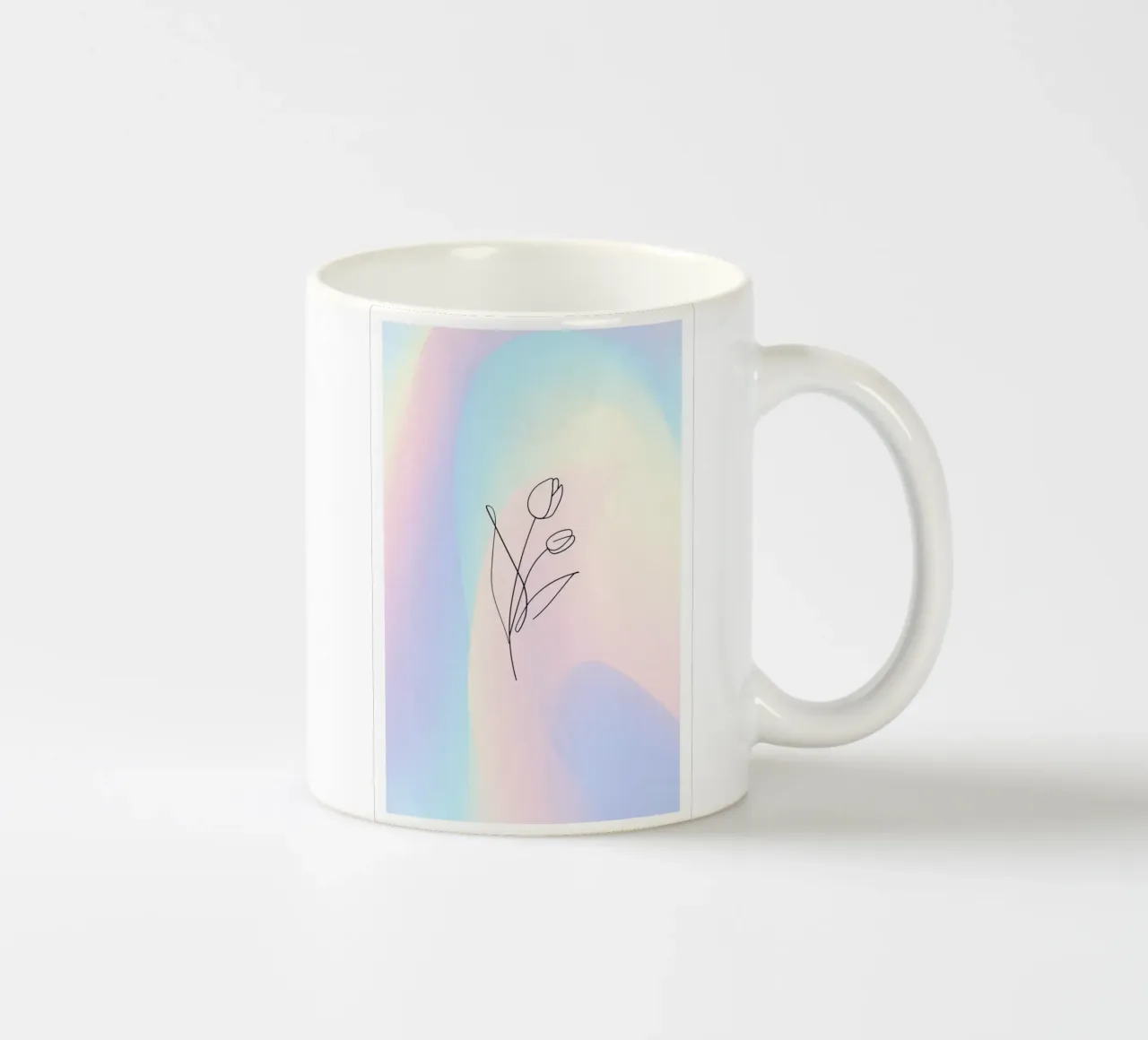 Aura Print, Tulp Poster, Bloemen Kunst, Kleurverloop keramische mok van Dreamscape
