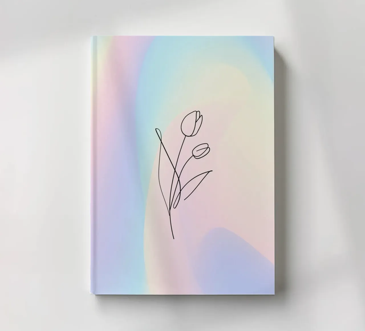 Aura Print, Tulip Poster, Flower Art, Gradient notebook by Dreamscape