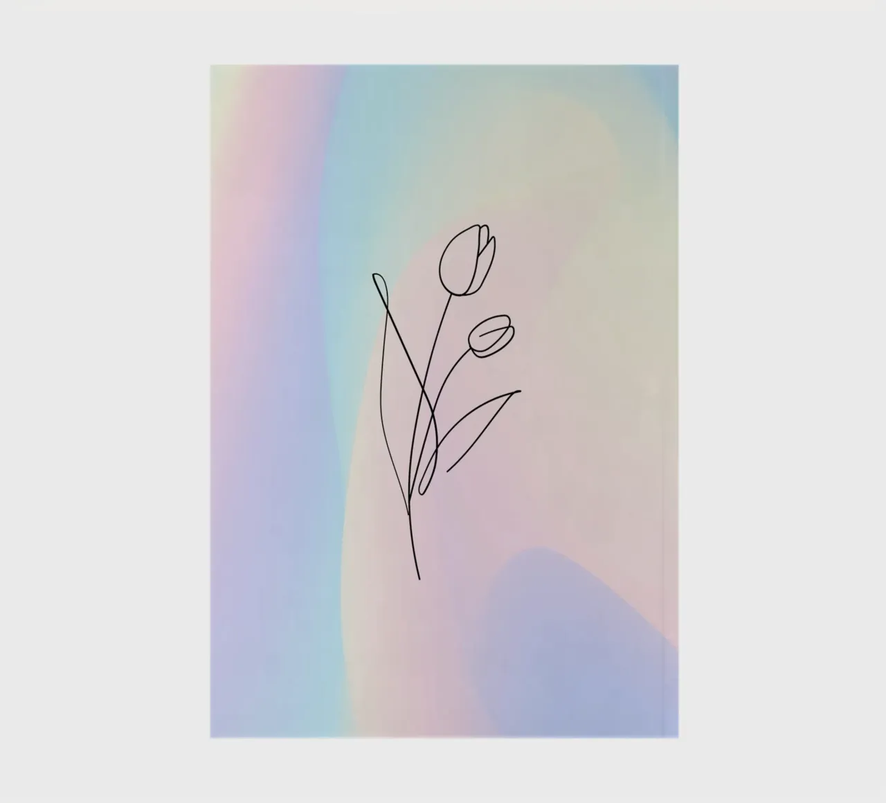 Aura Print, Tulip Poster, Flower Art, Gradient notebook by Dreamscape