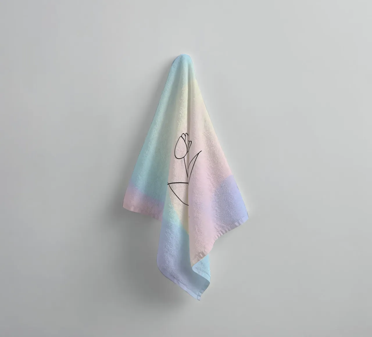 Aura Print, Tulp Poster, Bloemen Kunst, Kleurverloop badhanddoek van Dreamscape