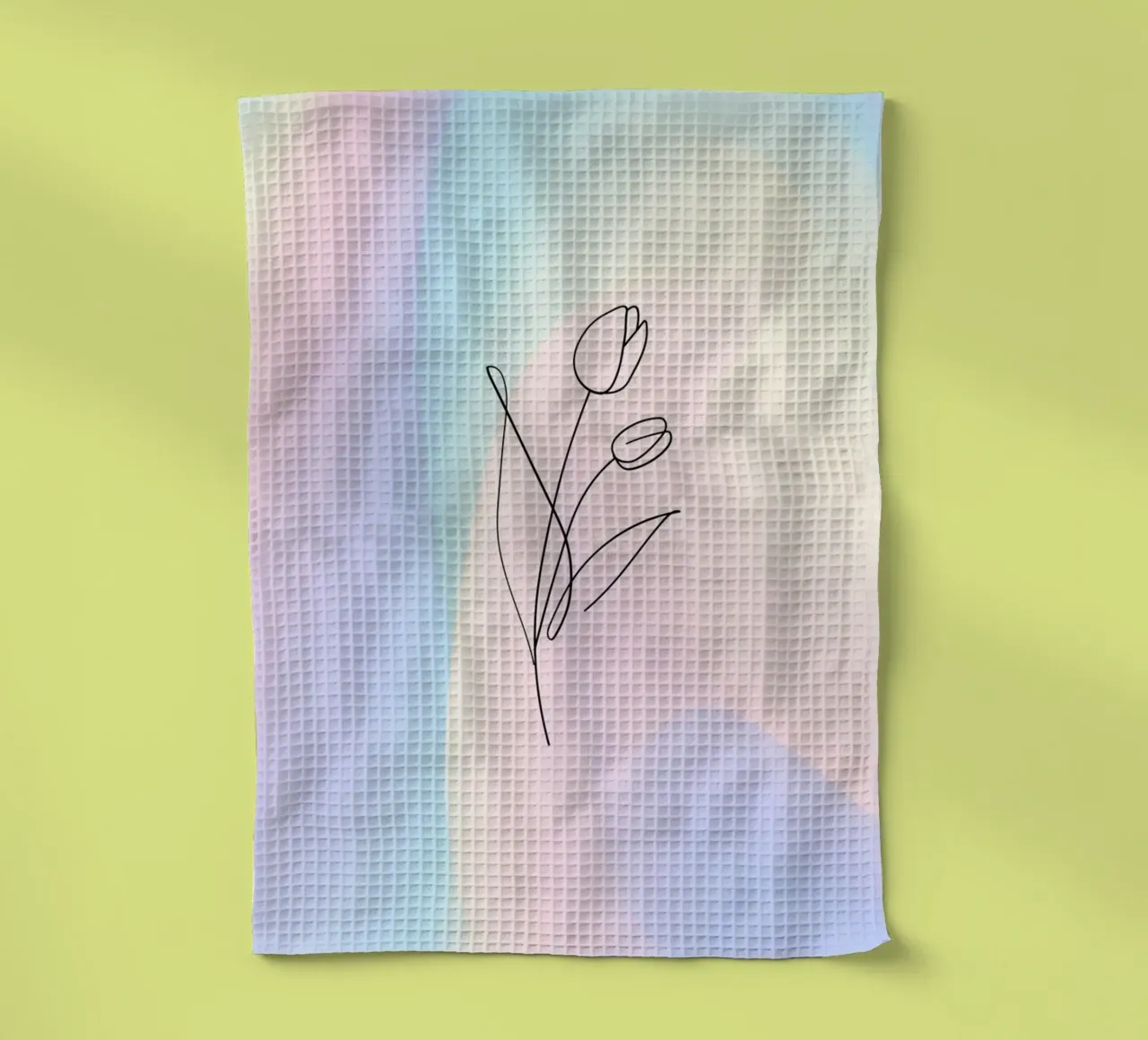 Aura Print, Tulip Poster, Flower Art, Gradient torchon de Dreamscape