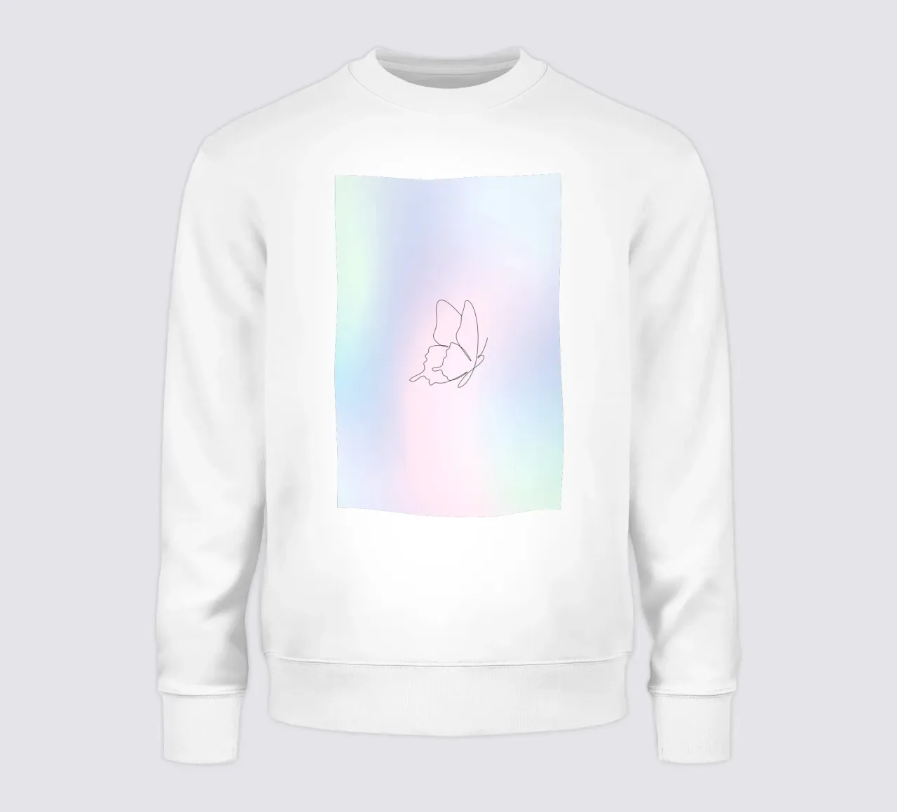 Vlinder Aura print, Blauw kleurverloop, Pastel Aura print sweatshirt van Dreamscape