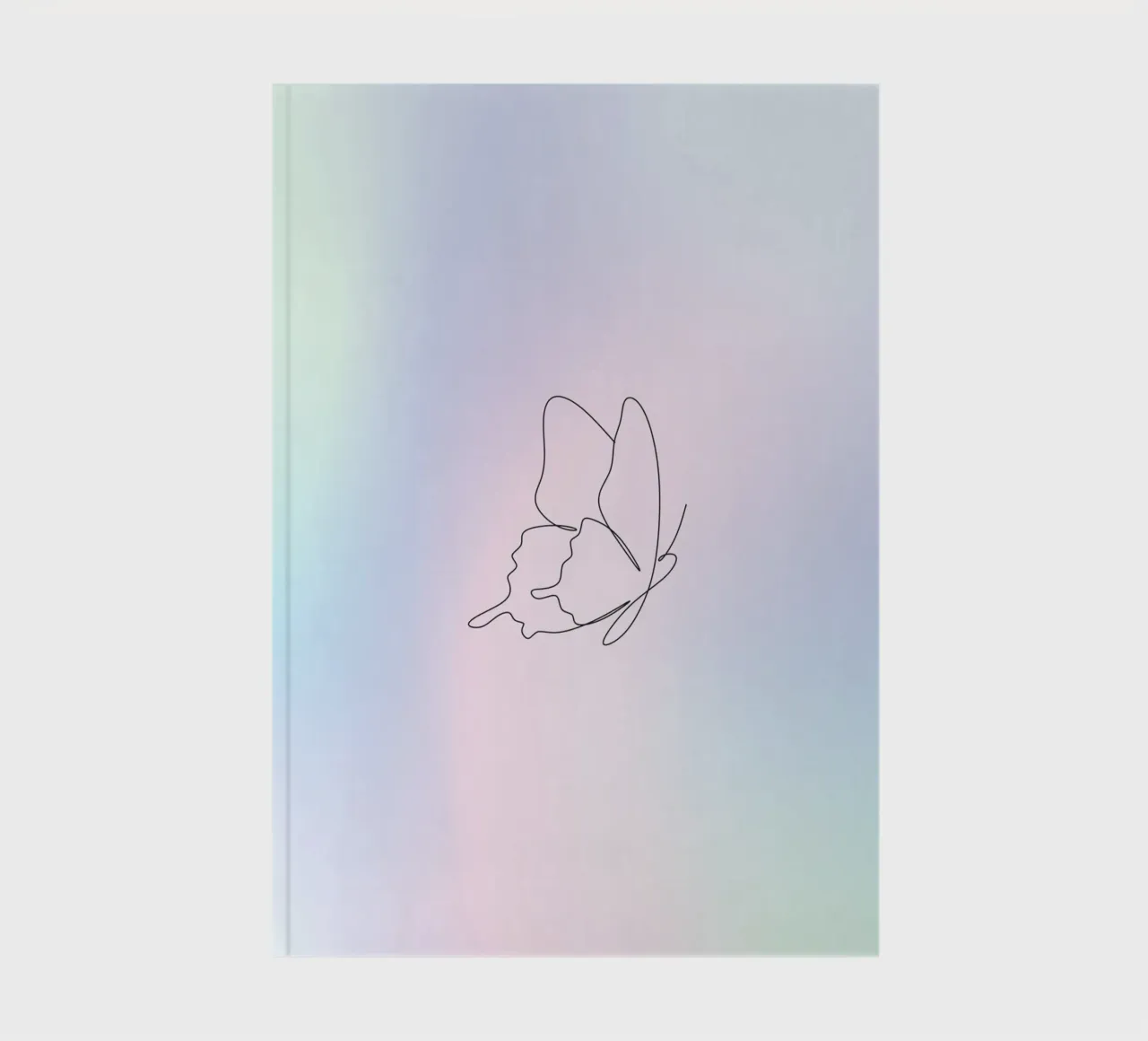Butterfly Aura Print, Blue Gradient, Pastel Aura Print notebook by Dreamscape