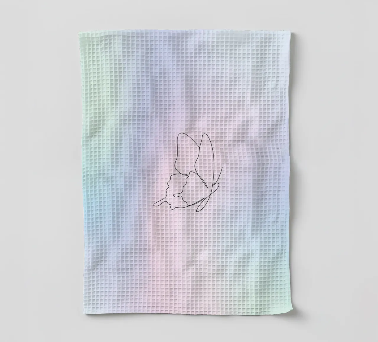 Vlinder Aura print, Blauw kleurverloop, Pastel Aura print theedoek van Dreamscape