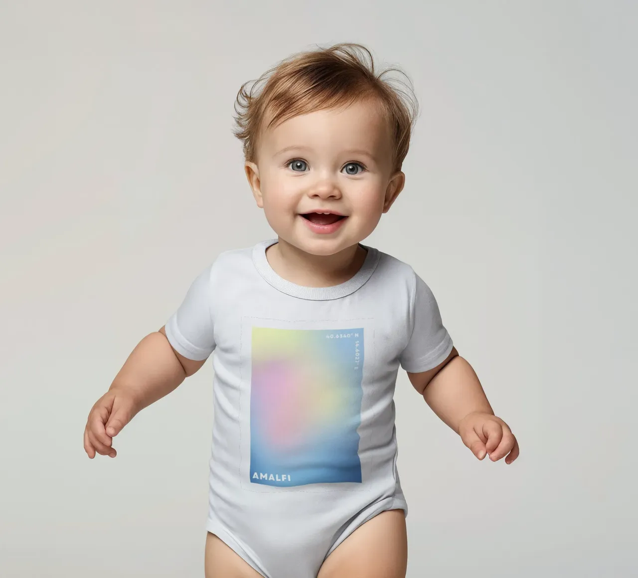 Aura Druck, Gradient Wandkunst, Aura Poster Kurzarm Babybody von Dreamscape