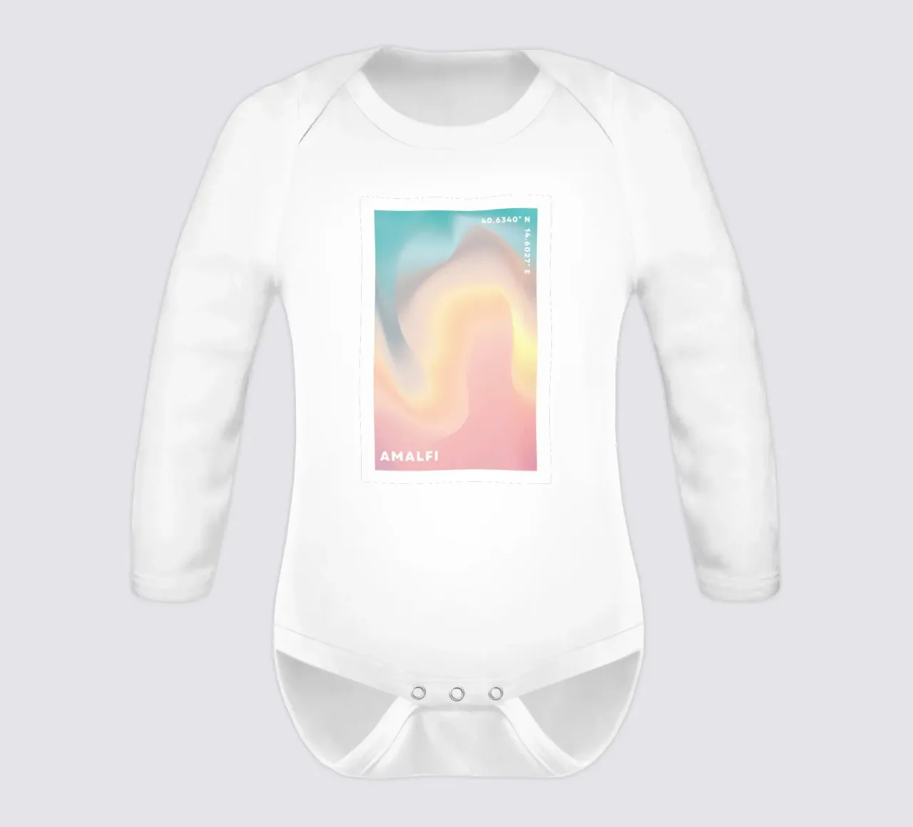 Aura Print, Gradient, Beach Aura long-sleeve baby romper by Dreamscape