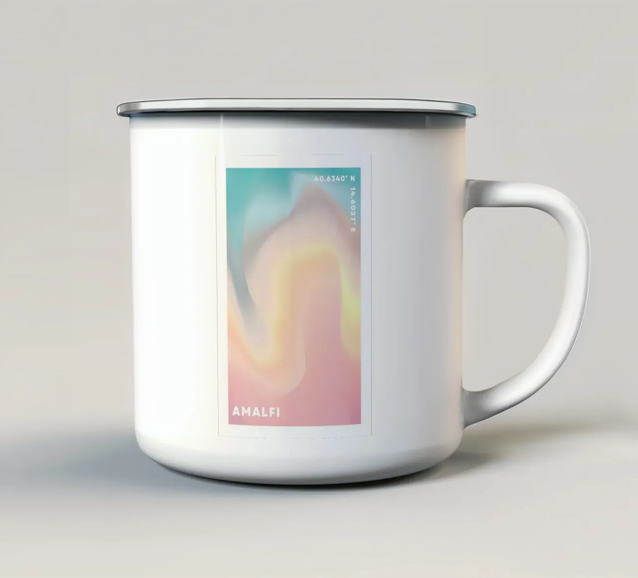 Stampa Aura, Gradiente, Aura da spiaggia tazza in smalto da Dreamscape