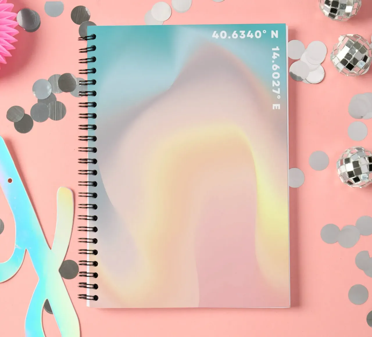 Aura Print, Gradient, Beach Aura spiral notebook by Dreamscape