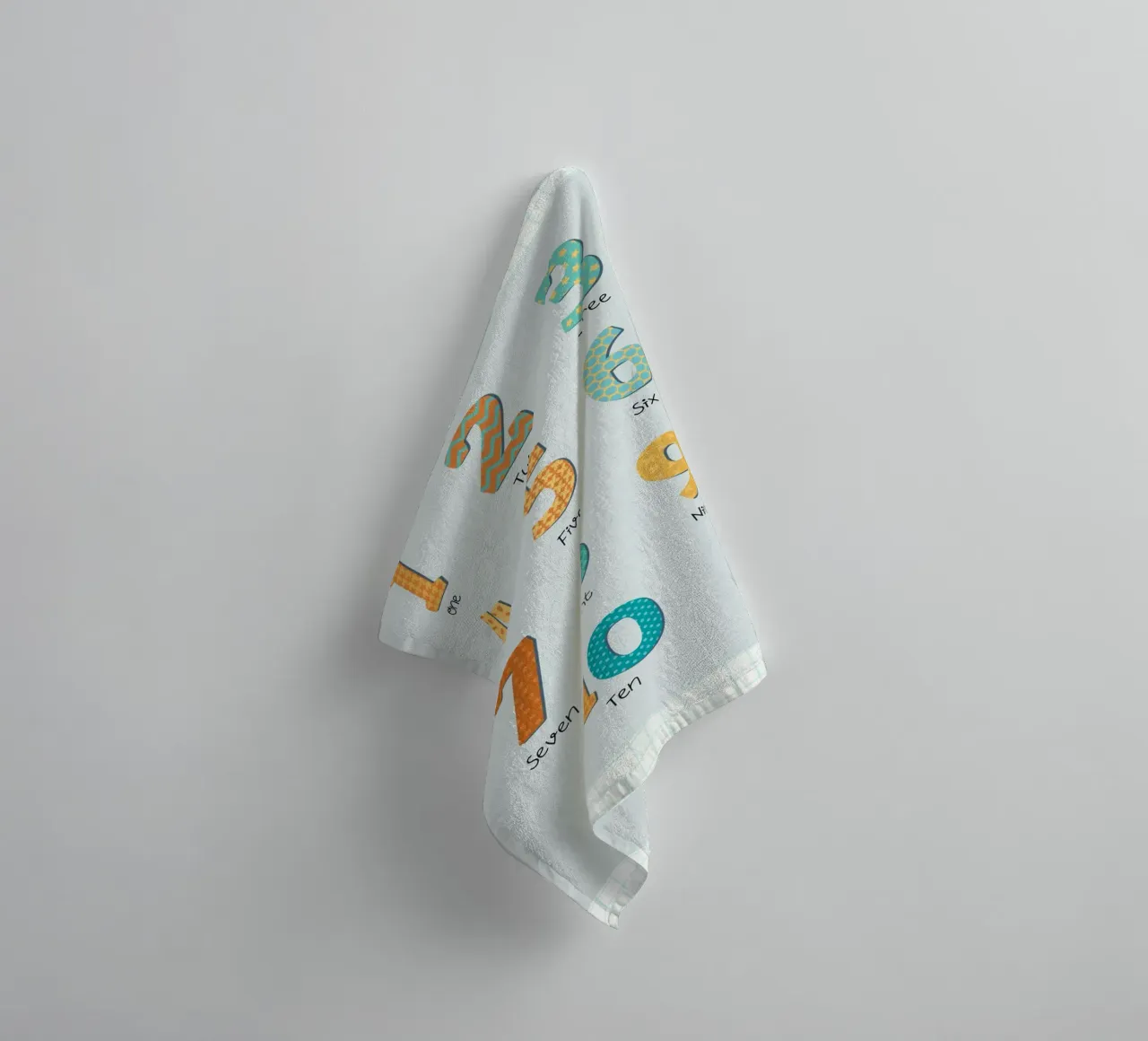 Apprendre à compter - Chiffres ludiques pour la chambre d'enfant ou la nurserie serviette de bain de Sprouts & Sparks