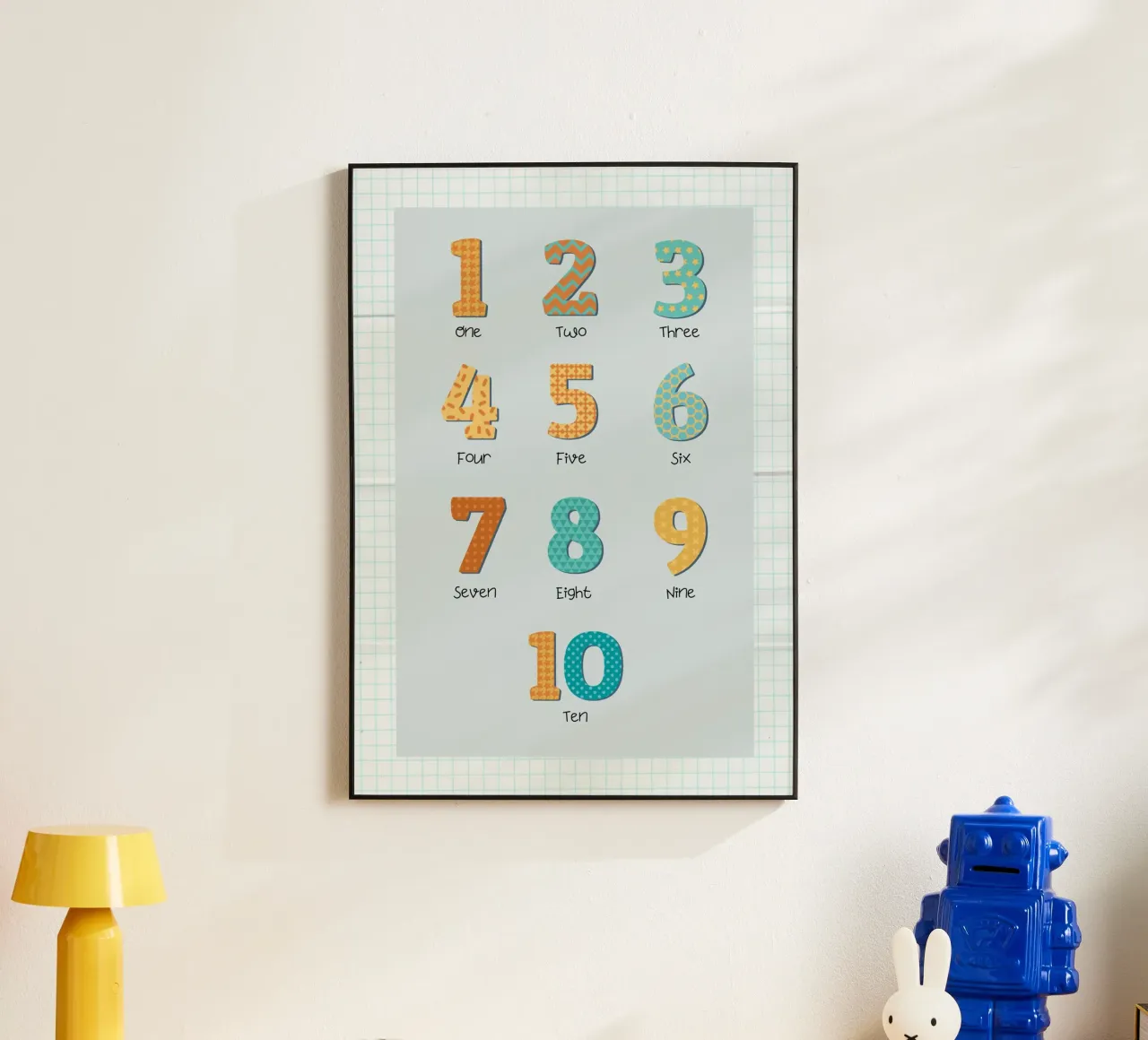 Learn to Count – Playful Numbers Print for Kids Room or Nurs alu-dibond by Sprouts & Sparks