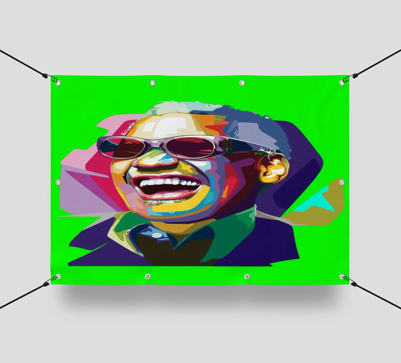 Ray Charles cantante jazz WPAP Trending Now telo in pvc da Artkreator