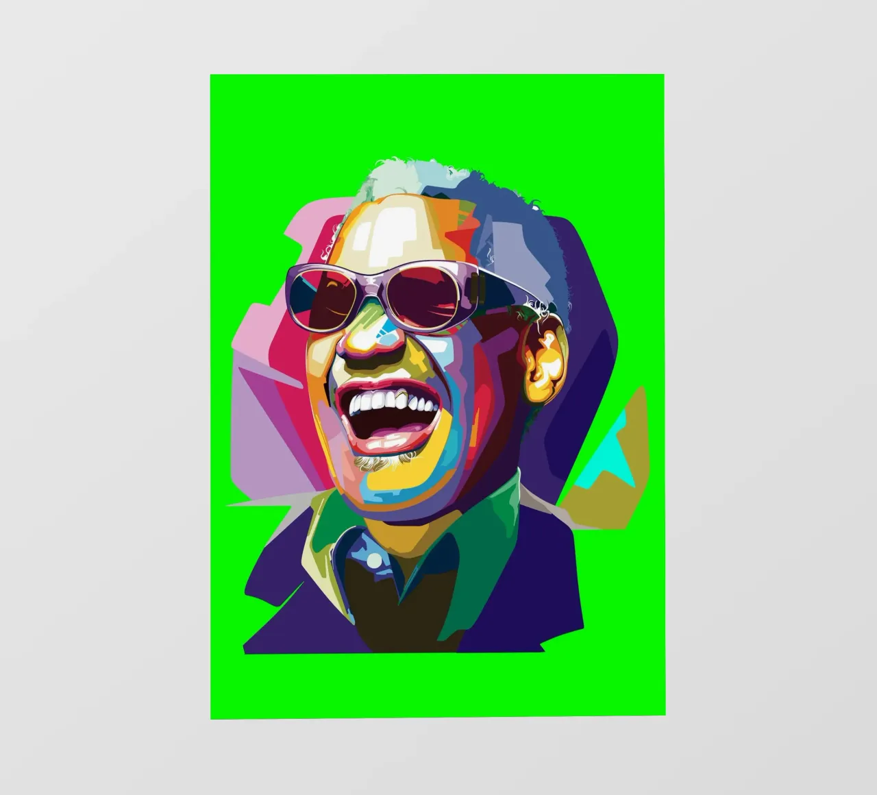 Ray Charles cantante jazz WPAP Trending Now telo in pvc da Artkreator
