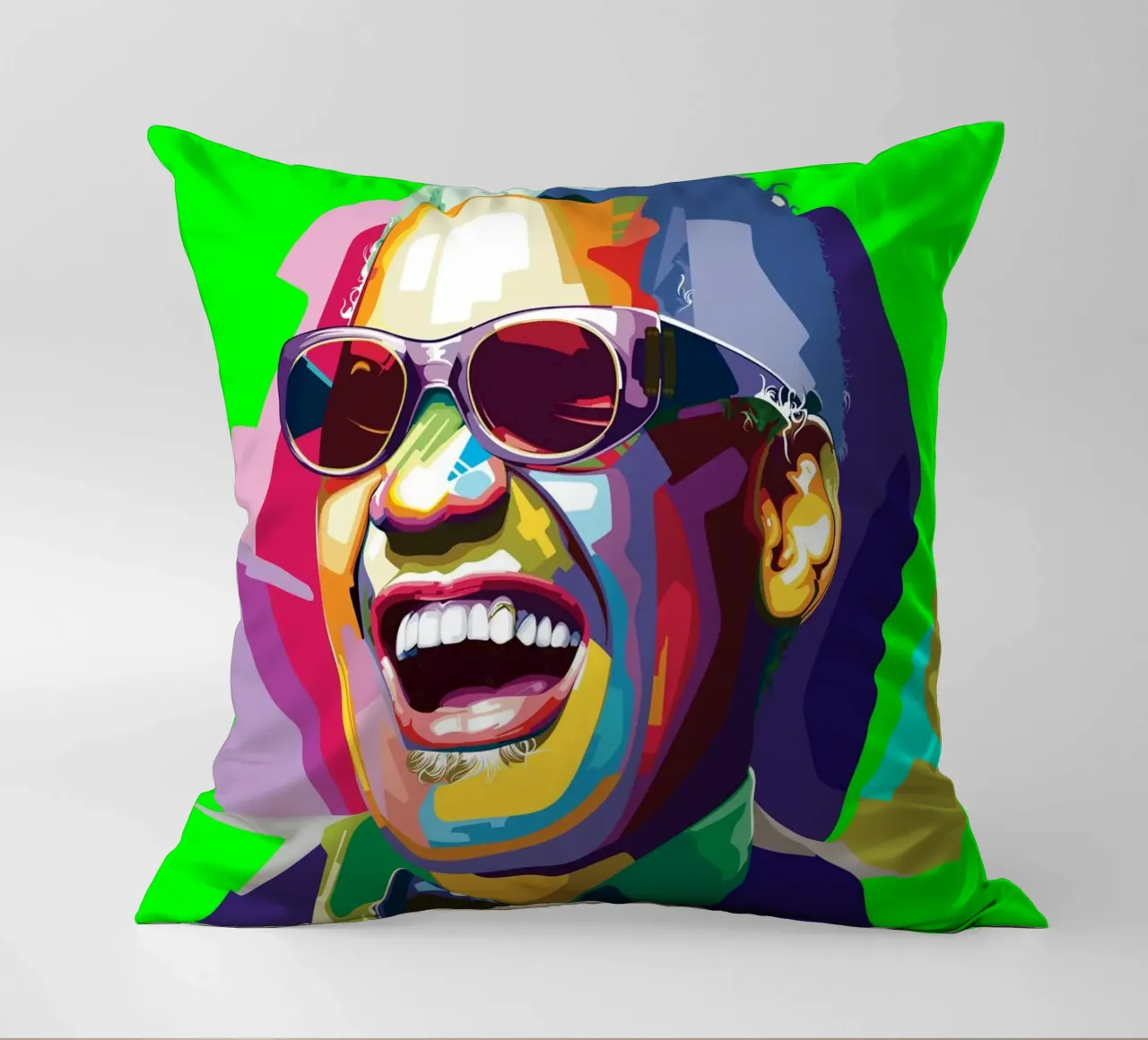 Ray Charles cantante jazz WPAP Trending Now cuscino da Artkreator