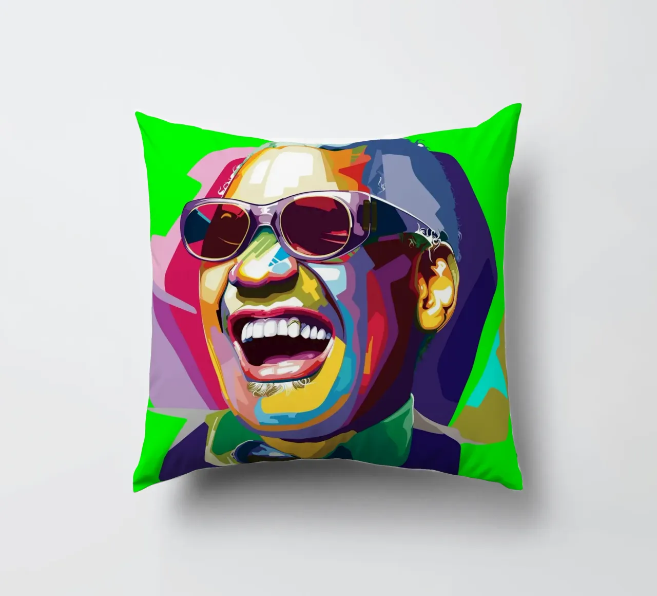 Ray Charles cantante jazz WPAP Trending Now cuscino da Artkreator