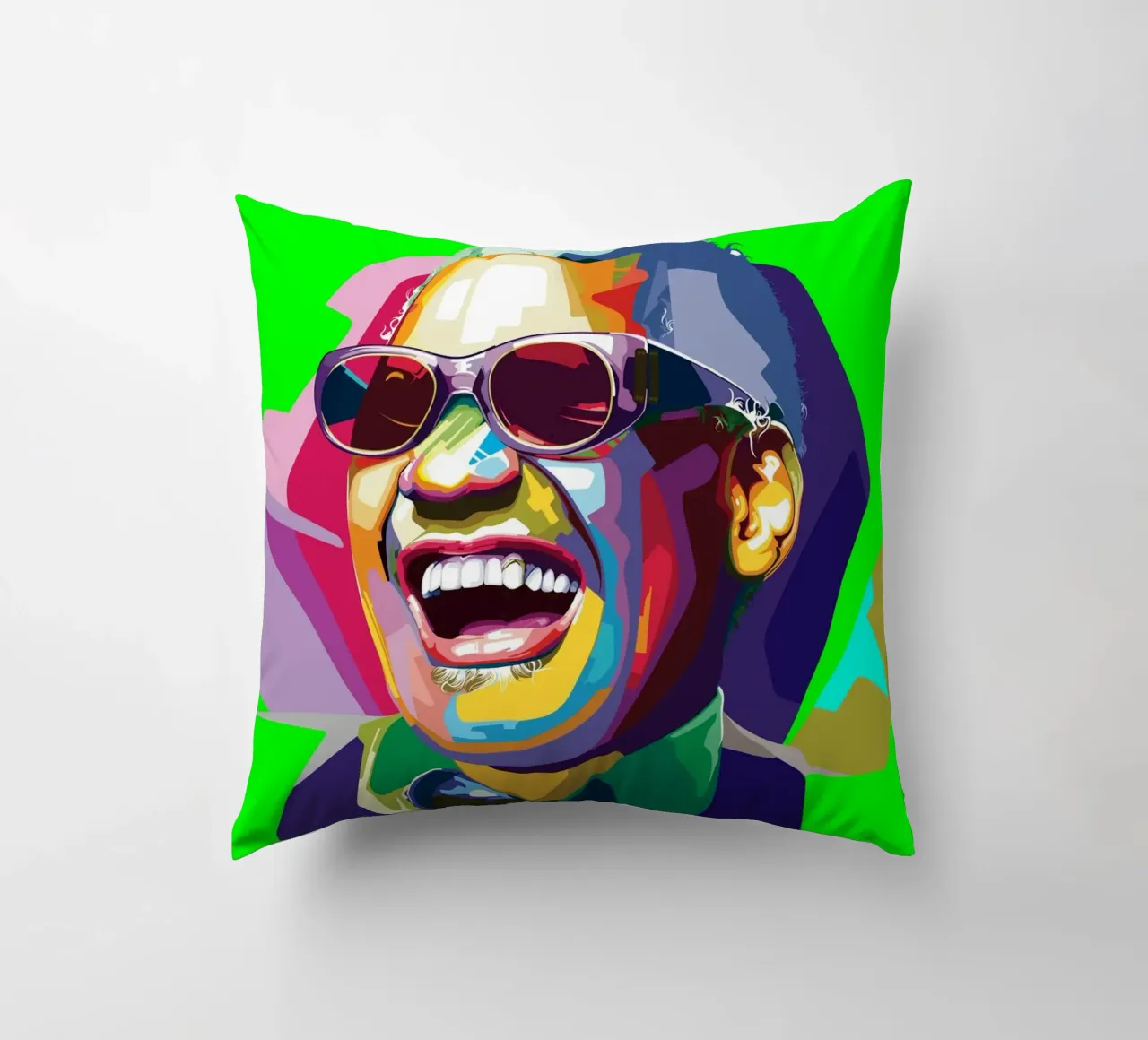 Ray Charles cantante jazz WPAP Trending Now cuscino da Artkreator