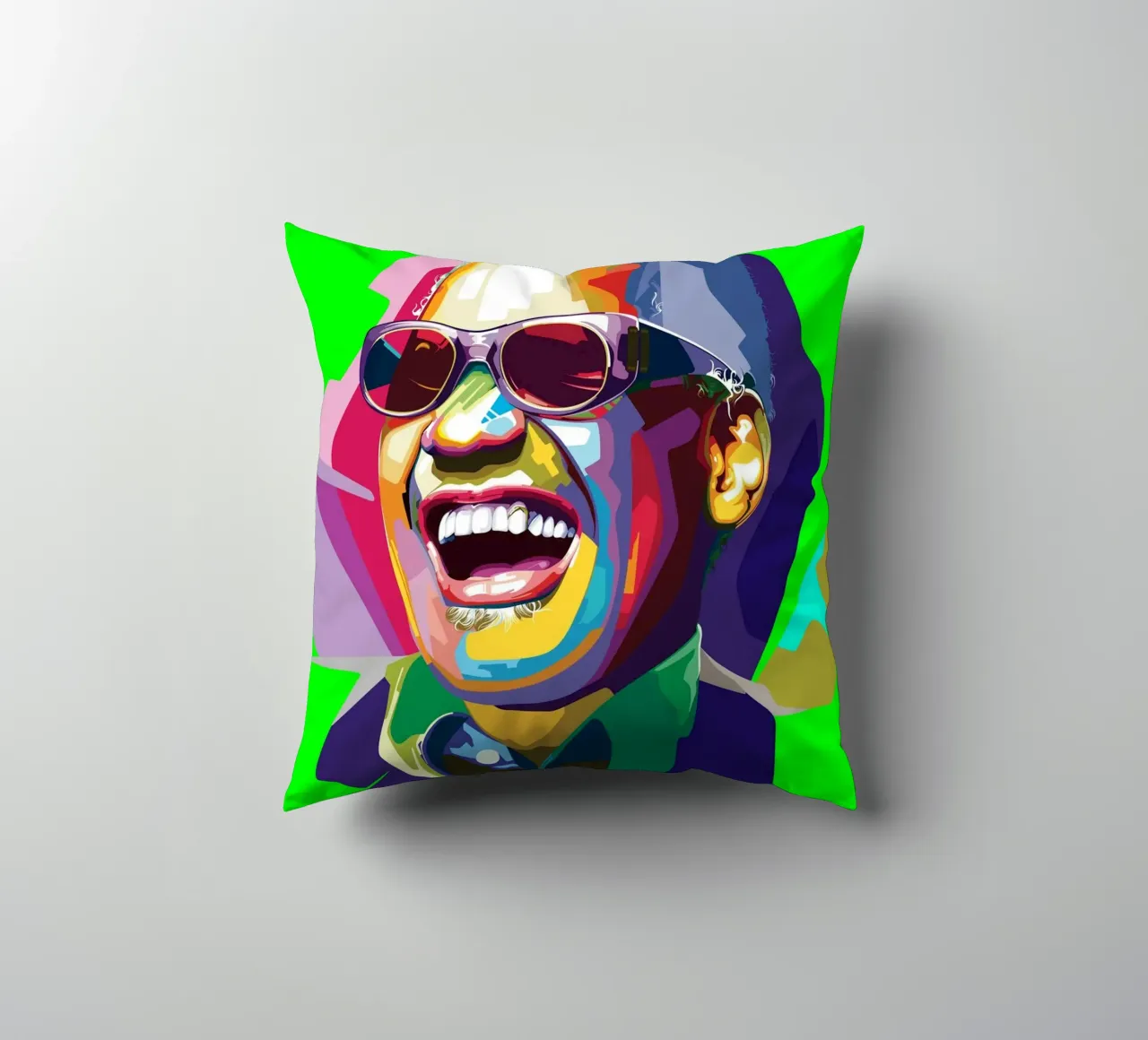 Ray Charles cantante jazz WPAP Trending Now cuscino da Artkreator