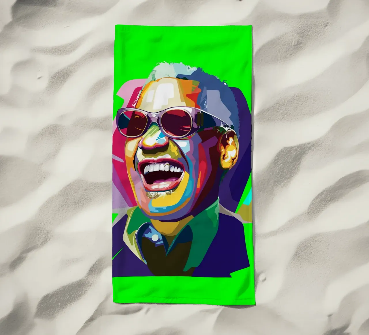 Ray Charles cantante jazz WPAP Trending Now telo mare da Artkreator