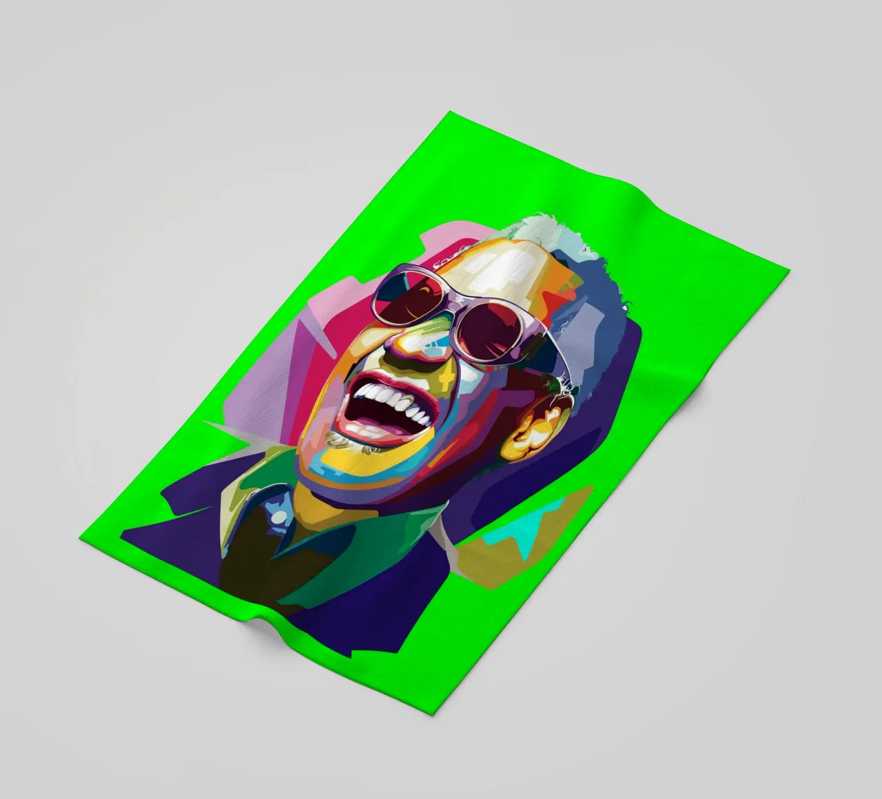 Ray Charles cantante jazz WPAP Trending Now telo mare da Artkreator