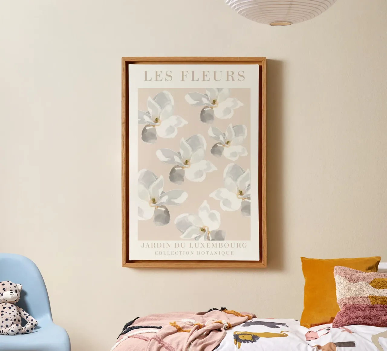Les Fleurs, Magnolia Print, Flower Poster, Botanical Art canvas with Floater frame by ArtHaus
