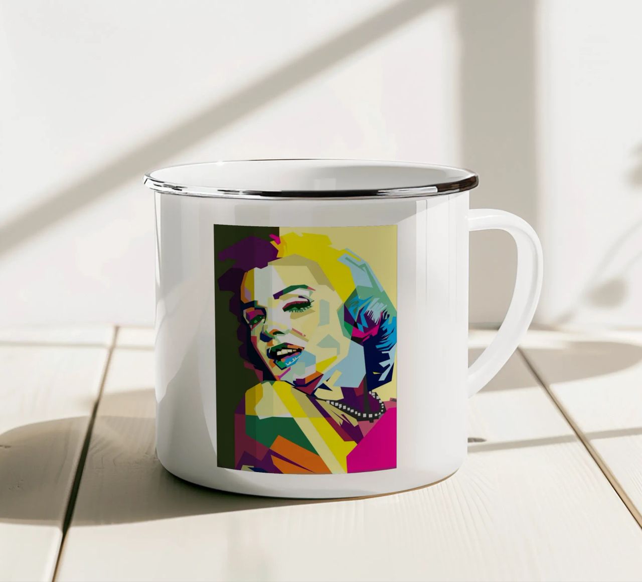 Marilyn Monroe attrice Film WPAP Trending Now tazza in smalto da Artkreator