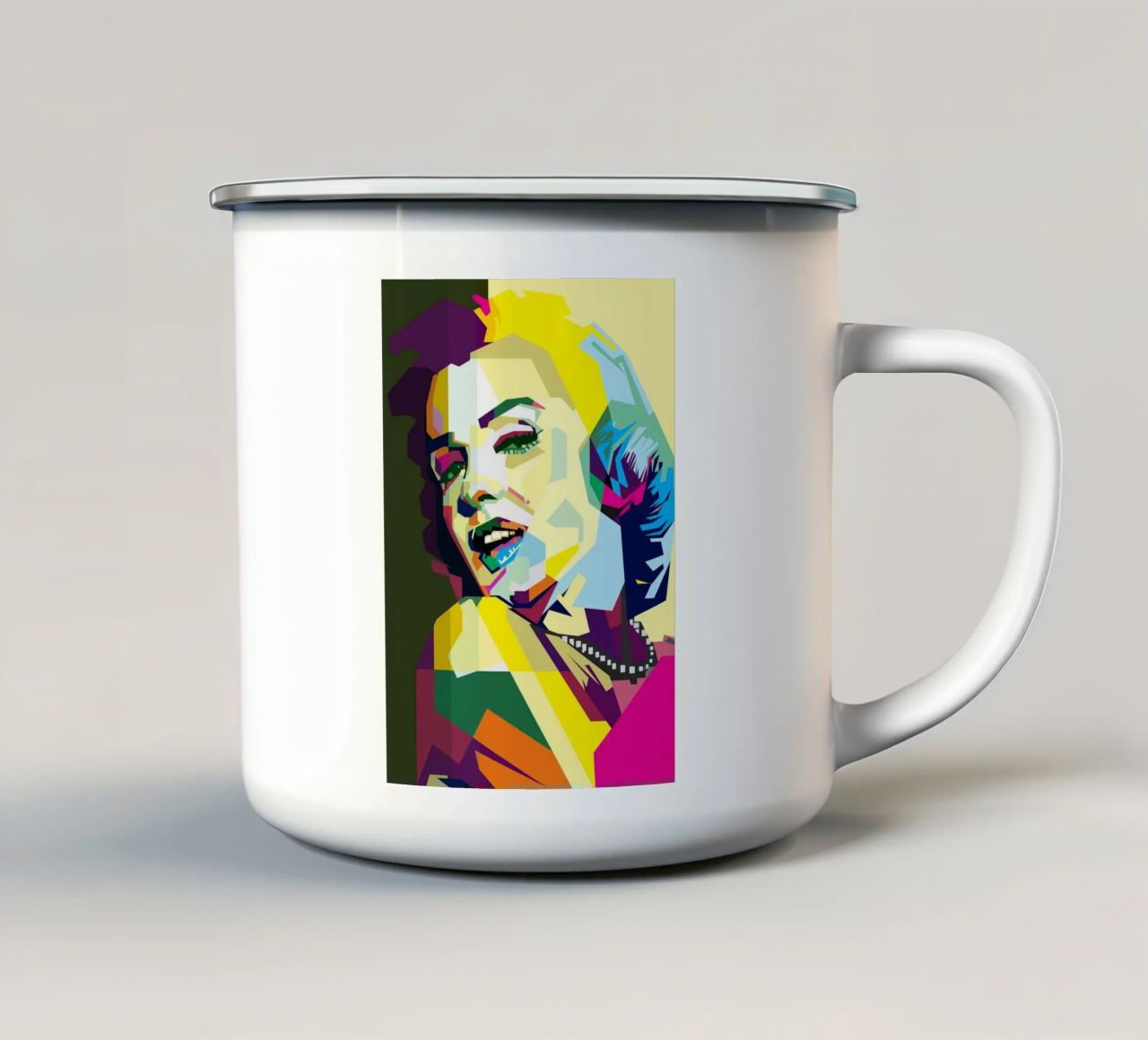 Marilyn Monroe attrice Film WPAP Trending Now tazza in smalto da Artkreator