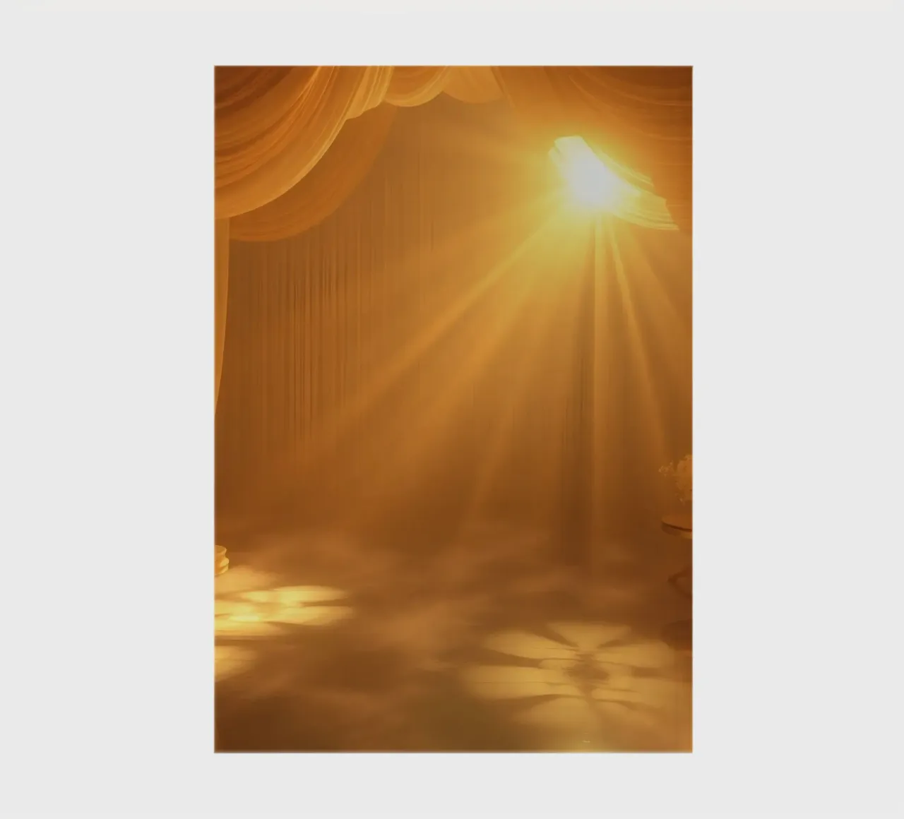 La lumière dorée du soleil filtre à travers des draperies douces carnet de notes de DesignDoodle