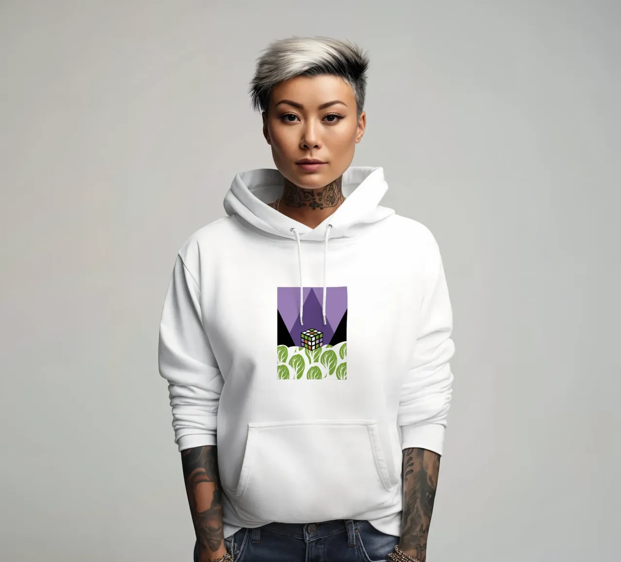 Geometria di Rubik felpa con cappuccio da LOOK DIFFERENT