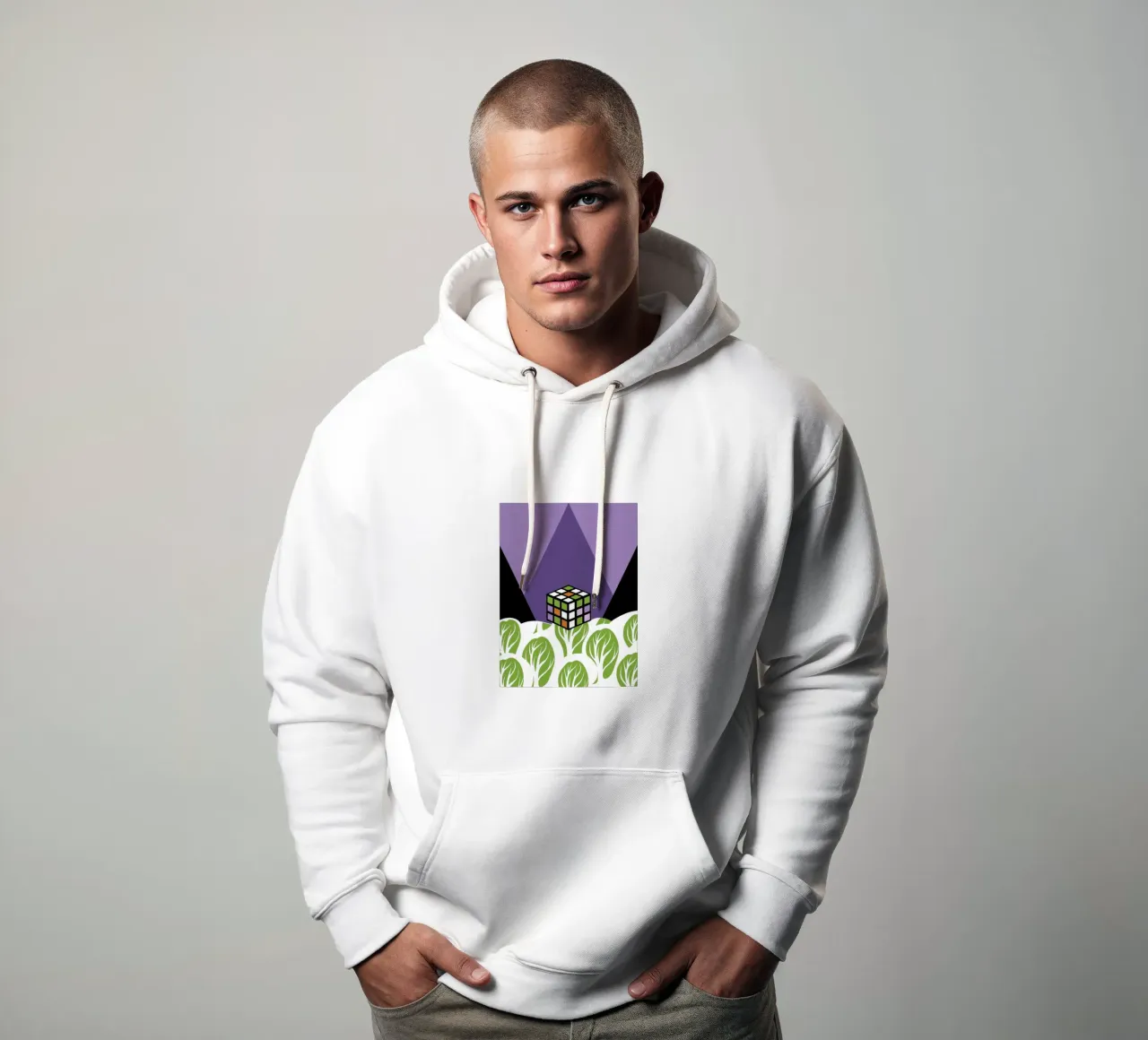 Geometria di Rubik felpa con cappuccio da LOOK DIFFERENT