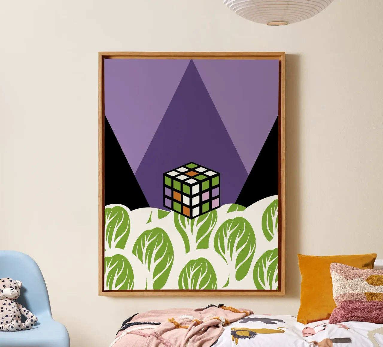 Geometria di Rubik tela con Cornice a cassetta da LOOK DIFFERENT
