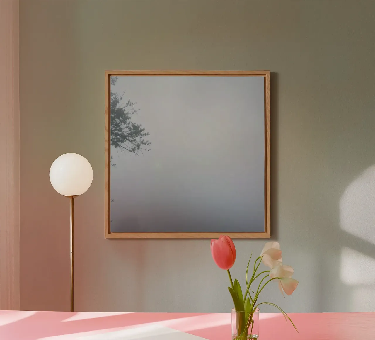 Paesaggio nebbioso oscurato da una fitta foschia alluminio dibond da DesignDoodle