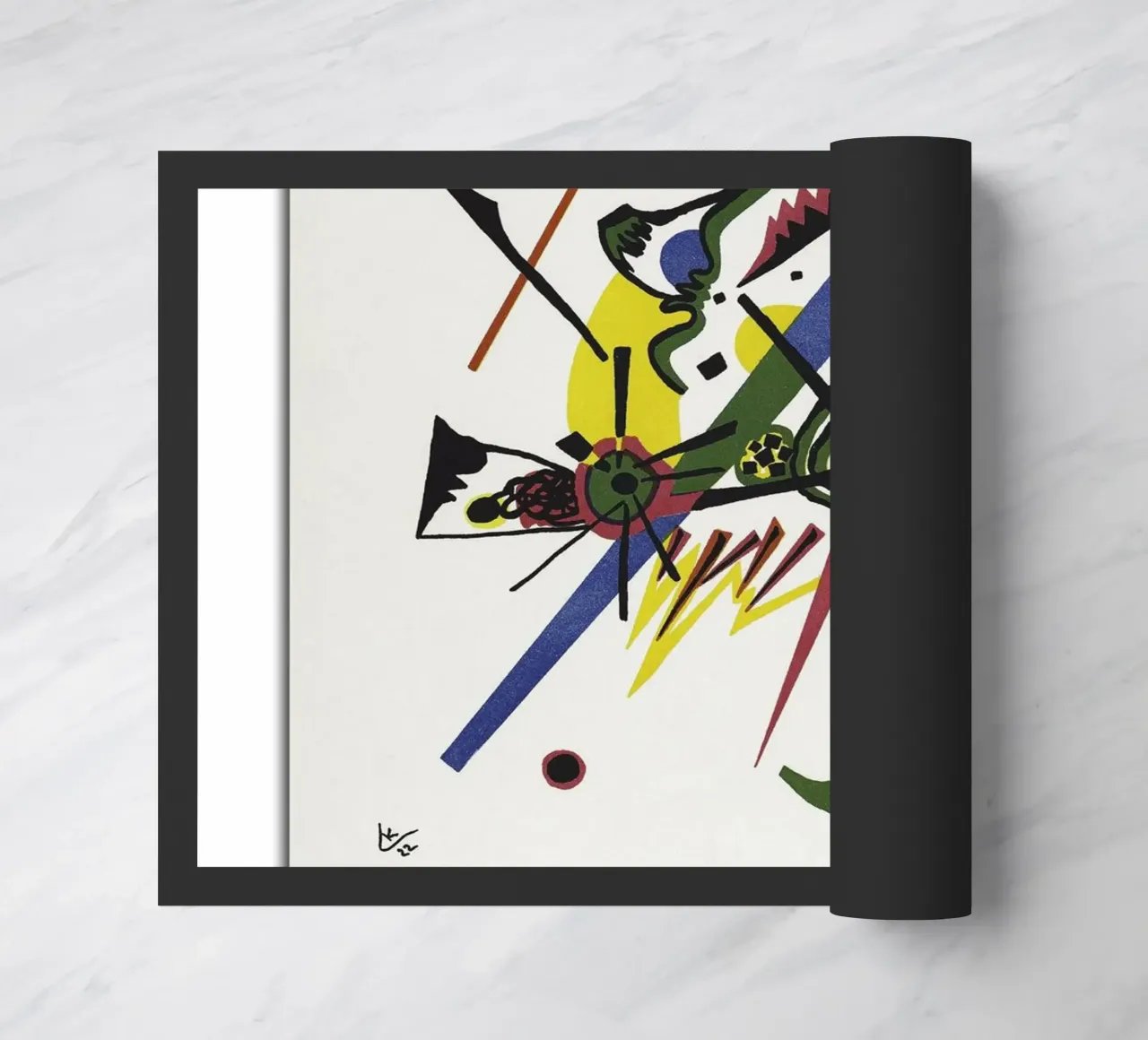 Step into the vibrant, dynamic universe of Wassily Kandinsky doormat by peuceta_BA