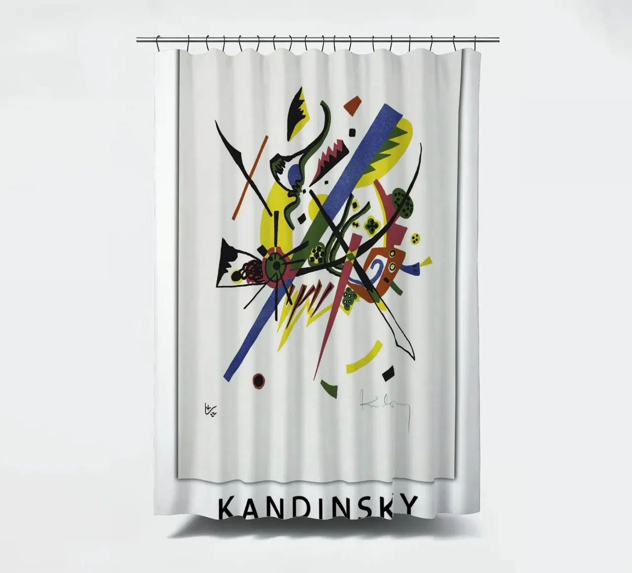 Treten Sie ein in das pulsierende, dynamische Universum von Wassily Kandinsky Duschvorhang von peuceta_BA
