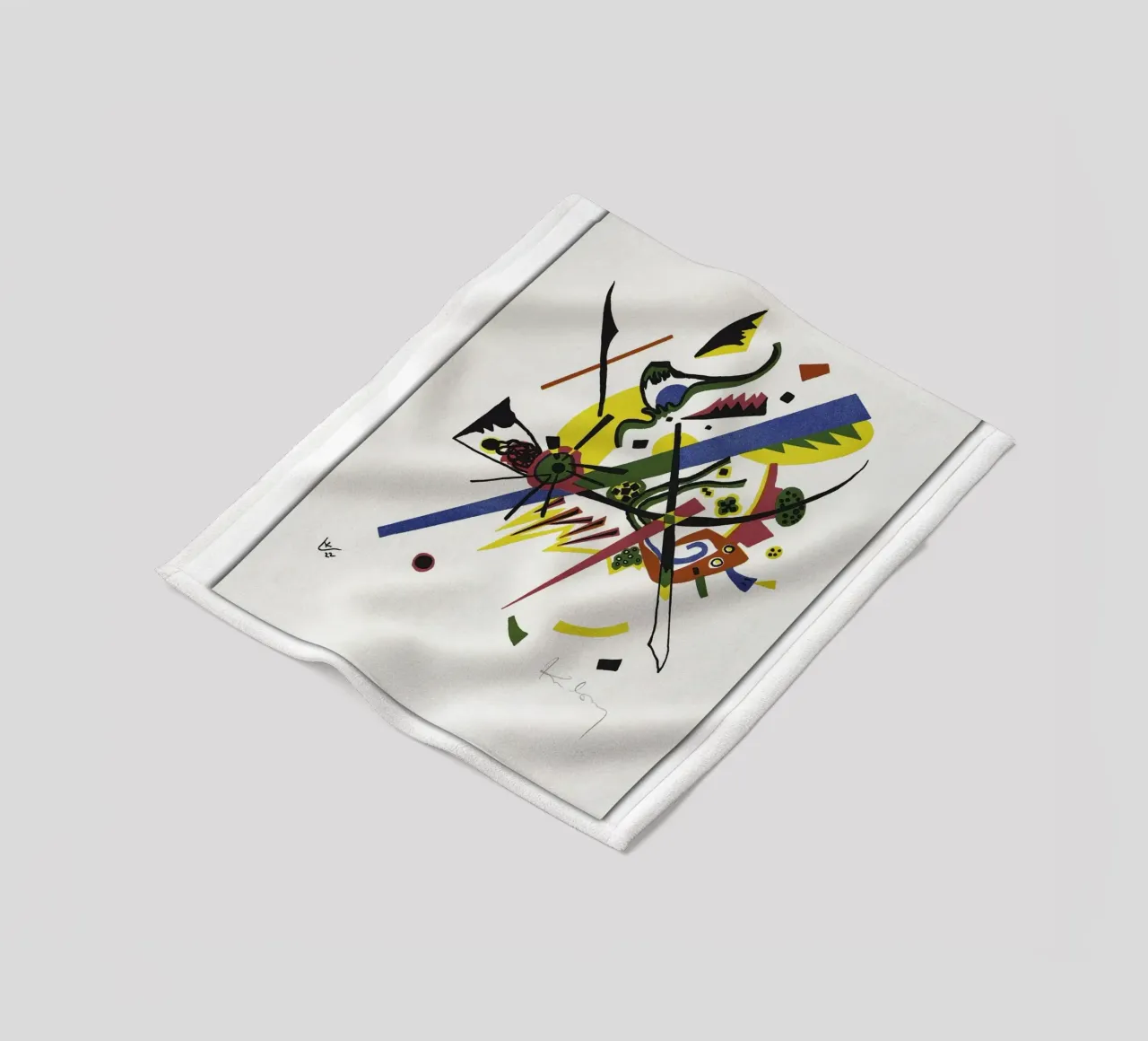 Step into the vibrant, dynamic universe of Wassily Kandinsky fleece blanket by peuceta_BA