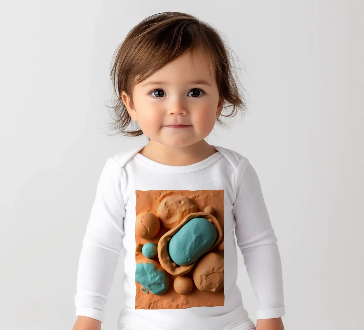 modello in argilla raffigurante strutture cellulari, realizzato in modo creativo body neonato maniche lunghe da DesignDoodle