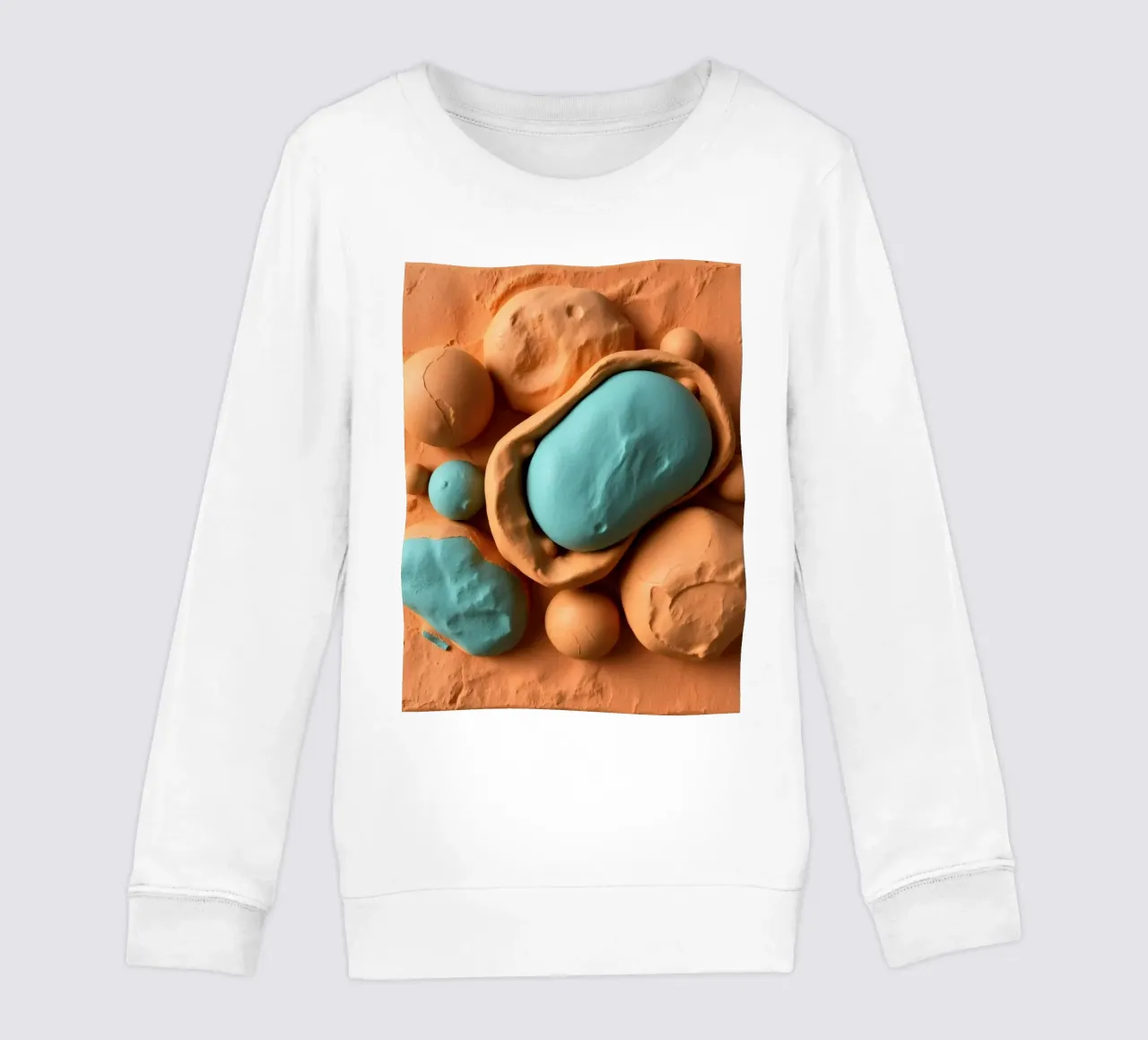 modello in argilla raffigurante strutture cellulari, realizzato in modo creativo felpa bambino da DesignDoodle