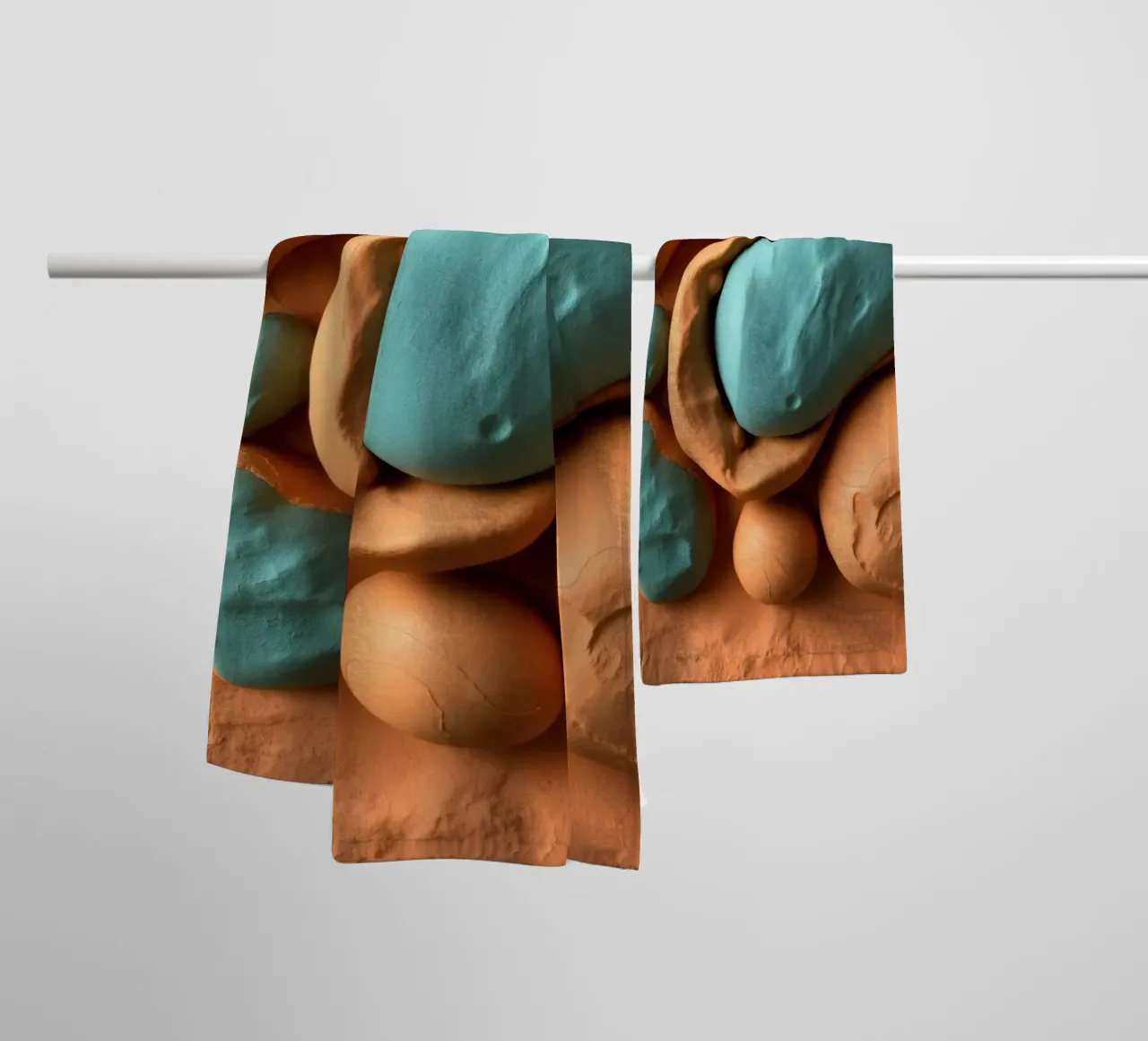 modello in argilla raffigurante strutture cellulari, realizzato in modo creativo asciugamano da bagno da DesignDoodle