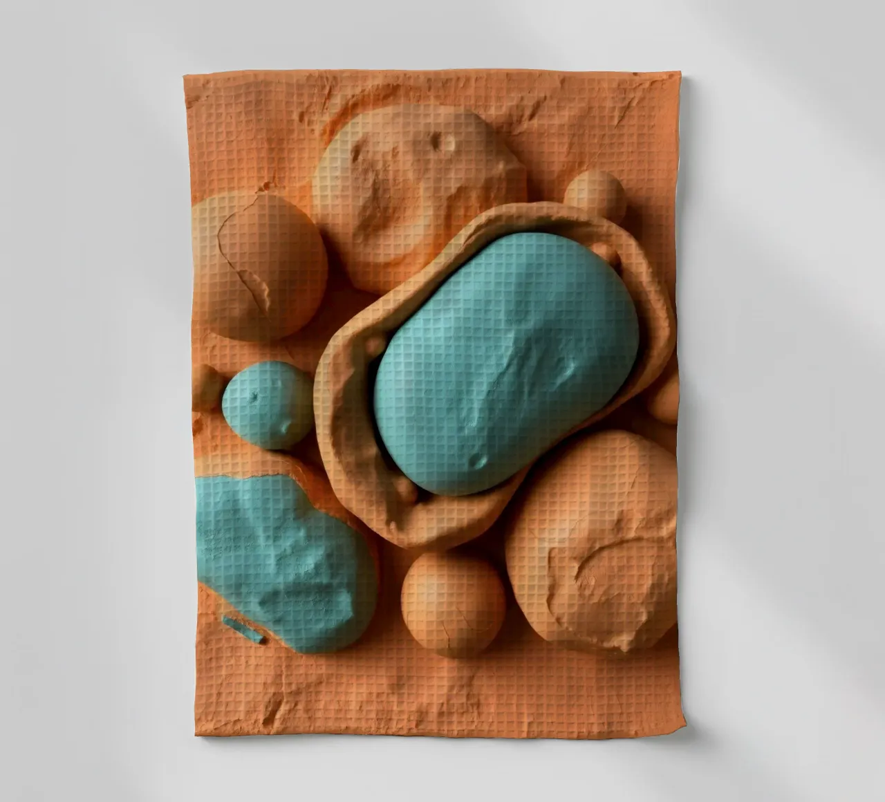modello in argilla raffigurante strutture cellulari, realizzato in modo creativo canovaccio da cucina da DesignDoodle