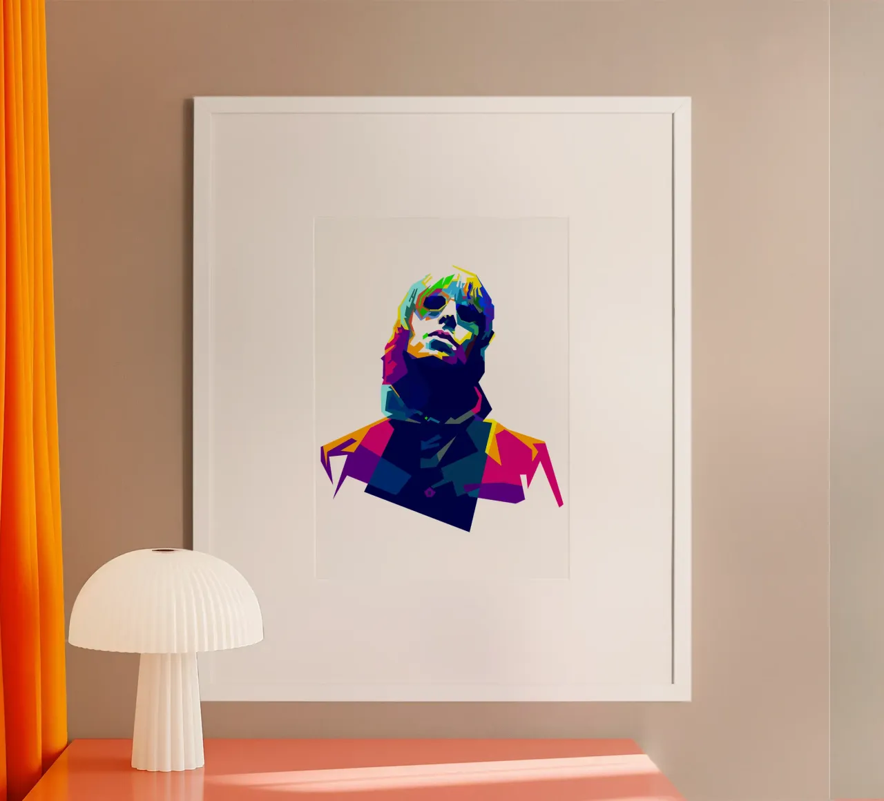 Liam Gallagher Músico Grunge WPAP Trending Now poster con marco de madera de Artkreator