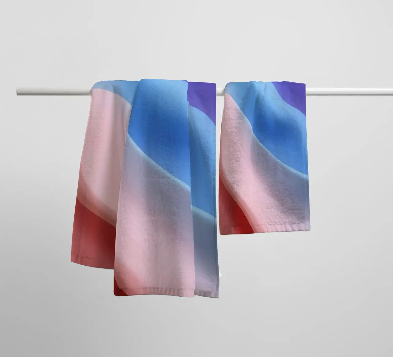 Soft textile waves in pastel colors create a soothing visual towel by DesignDoodle