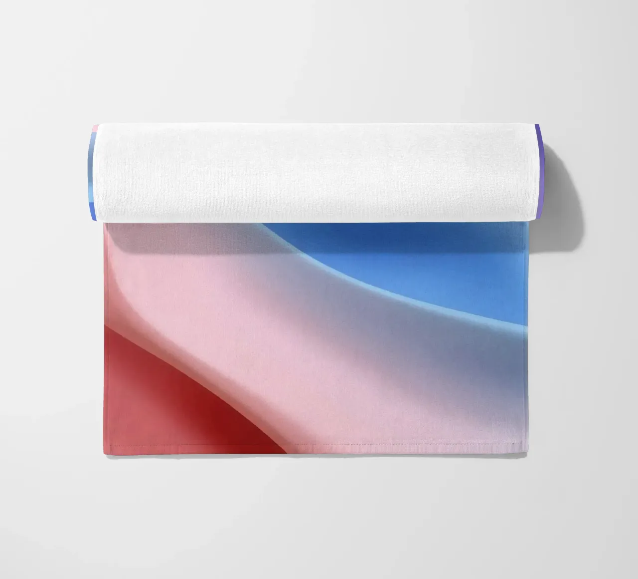 Soft textile waves in pastel colors create a soothing visual beach towel by DesignDoodle