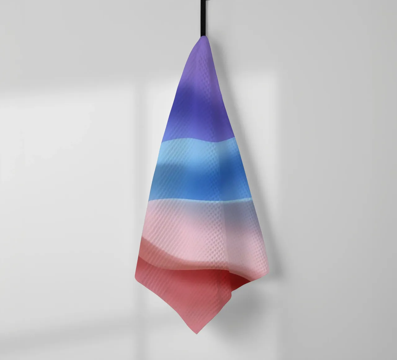 Soft textile waves in pastel colors create a soothing visual tea towel by DesignDoodle