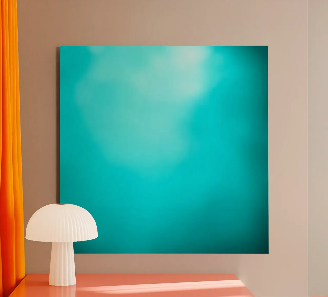 Scena subacquea con tonalità turchesi e luci soffuse alluminio dibond da DesignDoodle