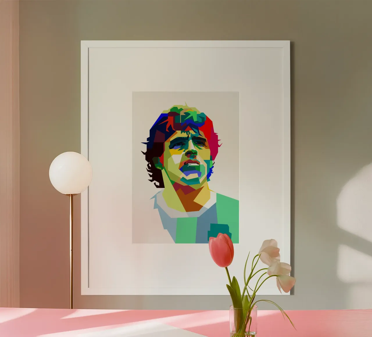 Maradona Leggendario Calcio WPAP Trending Now poster con telaio in plastica da Artkreator